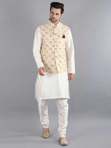 Image of Uri and MacKenzie Men's Silk Blend Kurta Pajama with Designer Ethnic Nehru Jacket /Modi Jacket