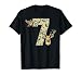 7 Years Old Kids 7th Birthday Boy Girl Camo Hunting T-Shirt