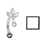 Dangle Rook Piercing de ceja Piercing Conch Plata Eyebrow Joyería cartílago Pendientes Mujer Vertical Labret Piercing de Labio para Rook, Conch, Cejas, Daith, Labio, Helix, 8 mm