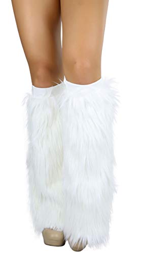 Image of ToBeInStyle Women's Faux Vibrant Fur Retro Daring 60' Inspired Ravewear Knee High Leg Warmers
