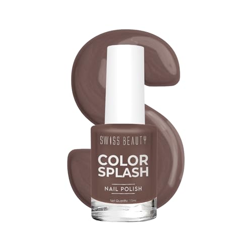 Image of Swiss Beauty Color Splash Nail Polish - Long-Lasting, Glossy - 11 ML, Mocha Mousse