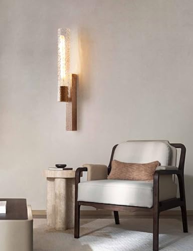 Lámpara con pantalla de vidrio beige para iluminar y decorar dormitorios amplios 5