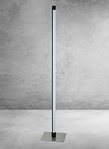 Trango 1524A stufenlos Touch dimmbar Stehlampe Anthrazit schwarz 14 Watt 1200 Lumen LED Modul *STRAIGHT* weißes satiniertes Lampenschirm H:120cm Standlampe Wohnzimmer Leuchte Stehleuchte Touchfunktion