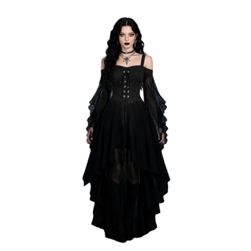 Flapper Dresses for Women Mesh Off-Shoulder Gothic Halloween Midi Dresses - image 2