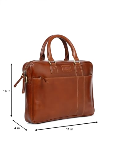 Image of TEAKWOOD LEATHERS Unisex Tan Solid Leather Bag