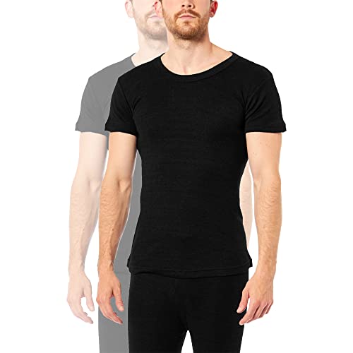 Heatwave® Pack of 2 Men's Thermal T Shirt, Warm Underwear Baselayer, S M L XL XXL Thermals