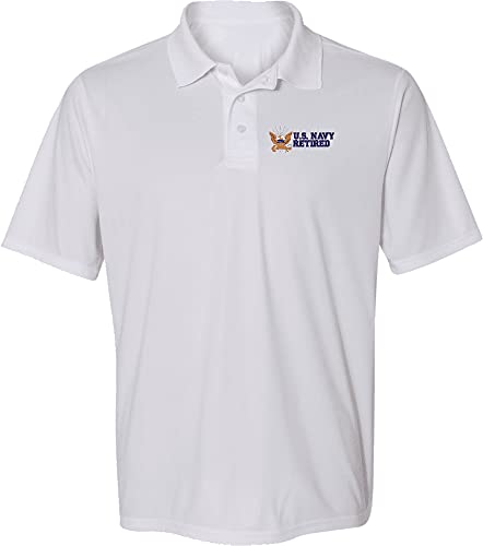 MilitaryBest U.S. Navy Retired Polyester Moisture Wicking Polo