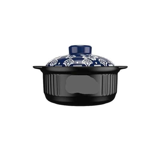 QAZWZG Cacerola Olla de Barro de Alta Temperatura, ollas de Cocina for cocinar cazuela, hogar, Olla for guisar, Utensilios de Cocina de cerámica(3.4L)