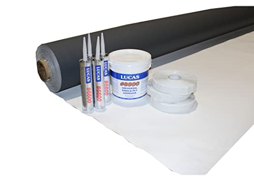 TPO RV Rubber Roof Kit 45 mil | 96 Wide x 10-40 Long RV (Camper) Roof Repair (25 Foot)