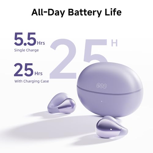 Image of QCY Crossky C30 Open Ear Headphones Wireless Bluetooth, Clip-On Earbuds with 4 ENC Noise Cancelling Mic, Stable Fit, Dual Connection, EQ Customized, Sports Earphones for Workout /Running