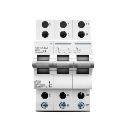 IDUTQUMW TO319G 2P 400V~ AC 80A Changeover Switch MTS Dual Power Manual Transfer Isolating Interlock Circuit Breaker Disconnectable