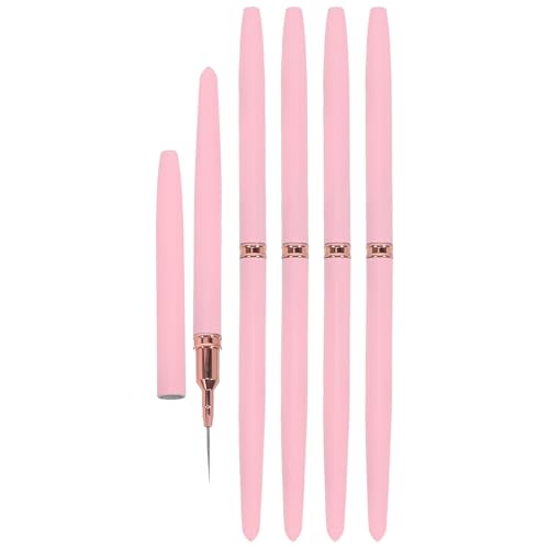 Healvian Juego de 5 pinceles para delinear y pintar esmaltes de gel, para dibujar y puntear, herramientas para pintar esmaltes de gel y dibujar con precisión.