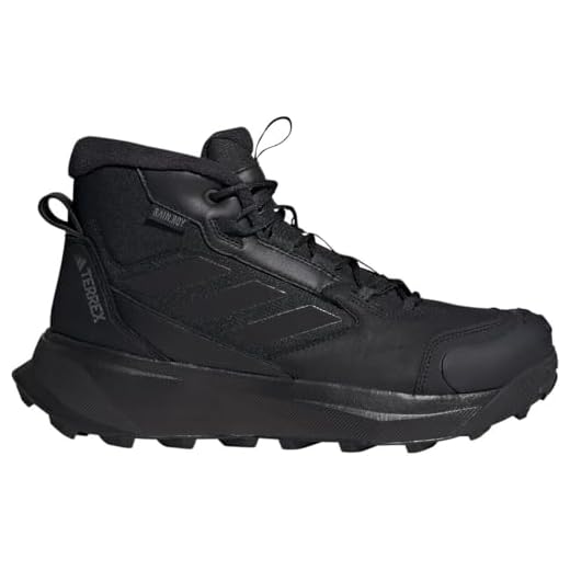 adidas Bota masculina Terrex de couro para inverno, bico redondo, caminhada, caminhada, casual, cano baixo, preta, Preto, 43