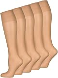 Nur Die 5er Pack Knie Seidenfein 15 DEN transparente Nylon...