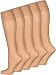 Nur Die 5er Pack Knie Seidenfein 15 DEN transparente Nylon Fein-Kniestrümpfe seidig glänzend breiter Komfortbund Damen, amber, one size