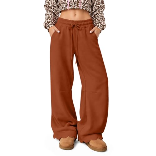 Wide Leg Sweatpants Women Baggy Scalloped Lounge Sweatpants Sweat Pants - image 1