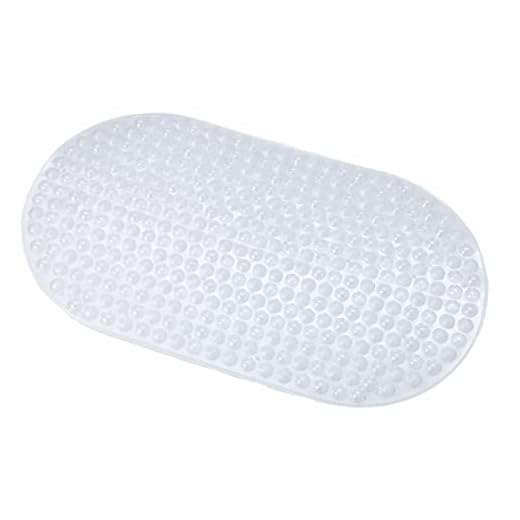 Clear Bathroom Tub & Bath Mat Premium Vinyl Dotted Bubble Cushion Spa Quality Anti-Slip 15" x 27"