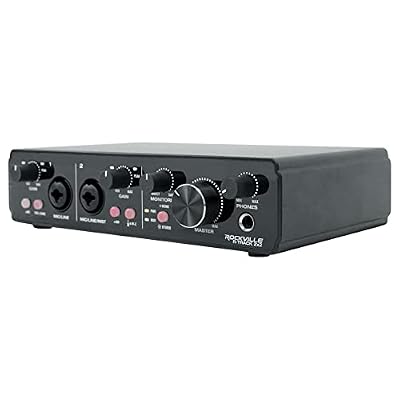 Rockville R-TRACK 2x2 Bundle: USB Recording Interface 24-Bit 192kHz with 2 Mic-Pres, RCM SR Studio Condenser Microphone, PRO-M50 SR Headphones with Case, R-BOOM 34 Adjustable Boom Arm Stand, 4-items