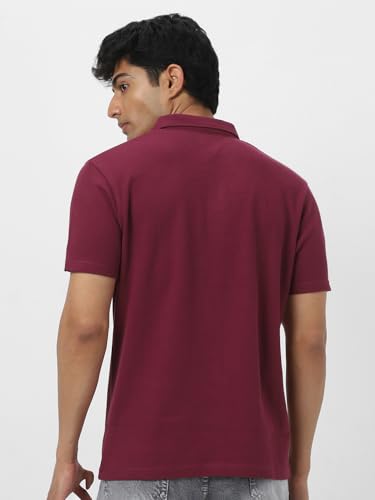 Image of Urbano Fashion Men's Textured Regular Fit Half Sleeve Cotton Polo T-Shirt