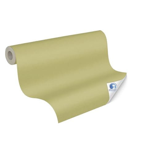 Livingwalls Wallpaper DESIGNDROP - precovered Non-Woven Wallpaper in Solid Colour in Green - 10,05m x 0,53m - Plain Wallpaper for Various Rooms - 784993