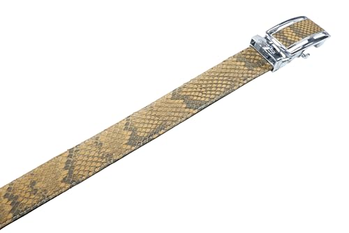 Image of Pelgio Genuine Python Snake Skin Auto Locking Men's Belt 46 inch Long