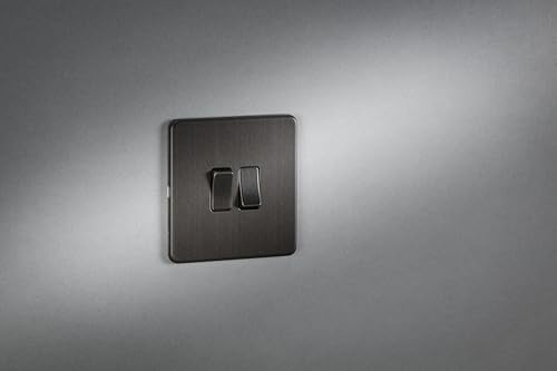 Knightsbridge SF3000AT Screwless 10AX 2G 2-Way Switch,Anthracite