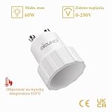 DiCUNO Adapter GU10 na E14, maks. 60 W, odporny na wysokie temperatury do 125°C, 6 sztuk w opakowaniu
