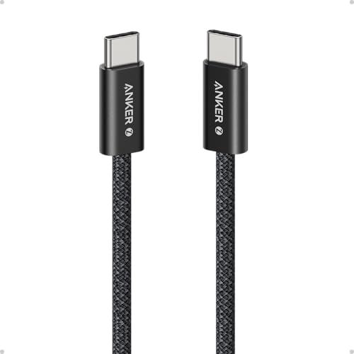 Anker Zolo USB C to USB C Cable, Braided and Dirt-Free Type-C Fast Charging Cable, Slim Connector, for iPhone 17 Series, MacBook (240W) (Black, 3.3FT) 3.3ft Black