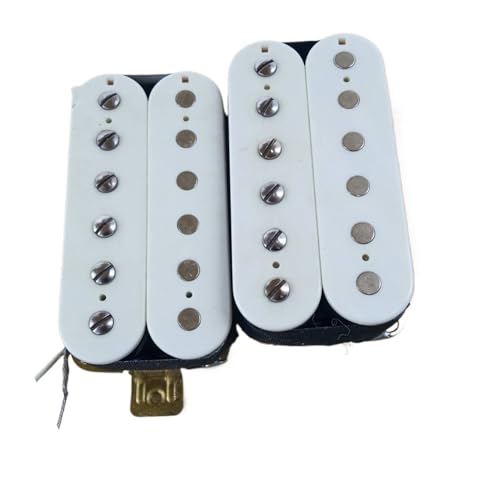Micro double humbucker blanc pour guitare électrique sans cadre