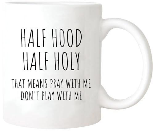 Taza Cerámica Blanca 11oz Half Hood Half Holy miniatura 1