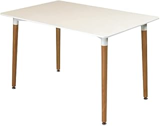 Charles Jacobs 120cm Rectangular Dining Table With White Tabletop and Solid Beech Wood Legs