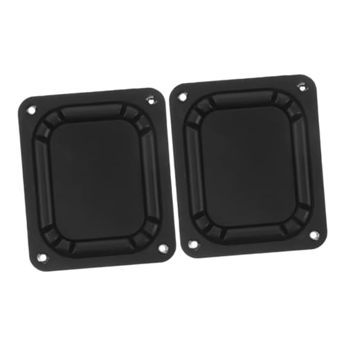 OUNONA 2pcs Bass Auxiliary Radiator Speakers Subwoofer Passive Loudspeaker Diaphragm Plate Passive Speaker Diaphragm Metal Vibration Membrane Diaphragm Replacement for Speaker Black Iron