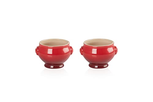 Foto von LE CREUSET Suppenterrinen 2er-Set, je 600 ml, Steinzeug, Kirschrot