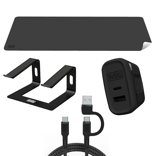Set Negro con Soporte para Laptop y Accesorios