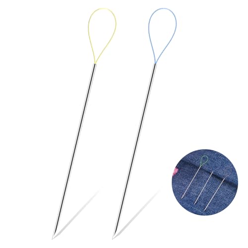 Jeffdad 2 Pack Snag Nab It Tool, Perfect Snag Repair Needle, Thread Snag Magic Needle Tool Leather Needle Puller for Craft Hand Sewing Quilting Needs(2)