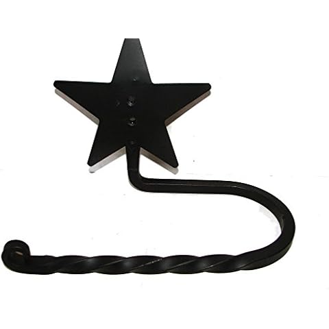 Hand Crafted & American Made! Wrought Iron Toilet Tissue Paper Bar Holder Star Large Cover