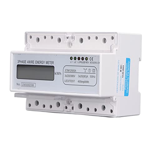 Monitor de Energia Elétrica, Medidor de Energia Elétrica 35mm Montagem Em Trilho DIN 4 Fios 7 Dígito