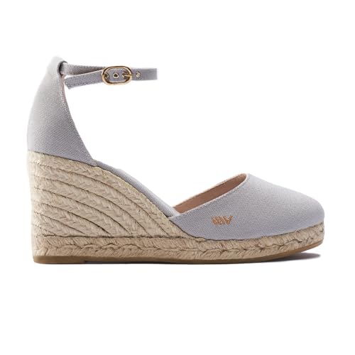 Image of Viscata Estartit Espadrille Canvas Wedges Spain Handmade 3 inch Heel Women's Sandals with Breathable Organic Cotton Canvas and 100% Natural Jute Midsole for all Occasions: Casual, Work, Party