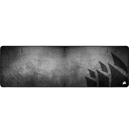 Corsair MM300 PRO Alfombrilla Tela a Prueba de Derrames para Juegos, Superficie 93 cm x 30 cm, Microtejido, Goma Afelpada gruesa 3 mm, Base Goma Texturizada Antideslizante, Extendido, Negro/Gris