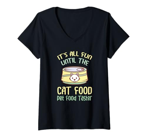Mujer Prueba de comida para mascotas Catador de comida para mascotas para alimentos para mascotas Camiseta Cuello V