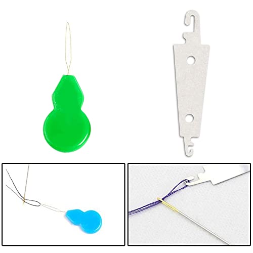 100Pcs Cross Stitch Needles + 2 Needle Threader Golden Color Large Eyes Cross Stitch Diy Embroidery Hand Needles Sewing Needles In Transparent Box (26#) #TOP4