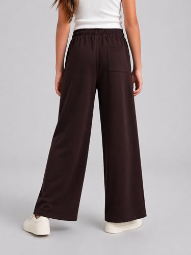 Image of Alan Jones Clothing Girls Wide Leg Palazzo Trousers | Cotton Blend Interlock Fabric | Side Pockets | Adjustable Inner Drawstring | Casual & Everyday Wear Pants