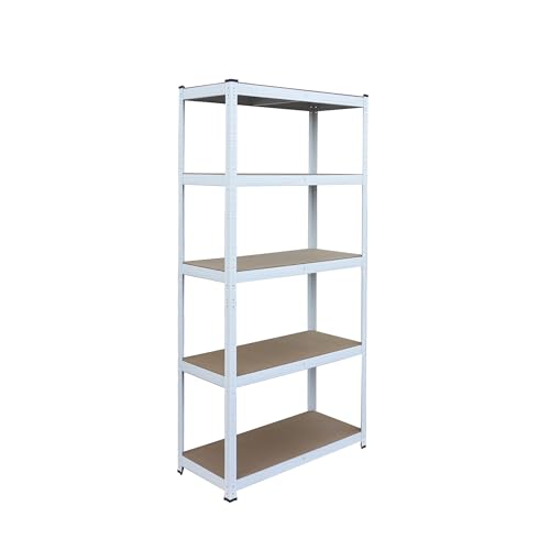 Relaxdays Scaffale portante, 150x75x35 cm, 875 kg, 5 Ripiani, Cantina/Garage, a Incastro