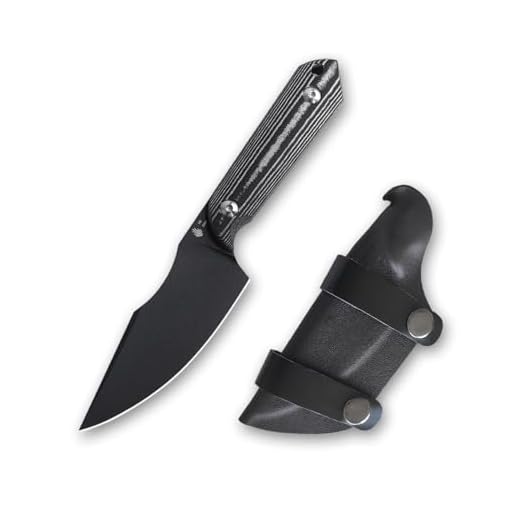 Kizer/Maverick Customs Harpoon Fixed blade Knife D2 Blade with Black Micarta Handle - 1040