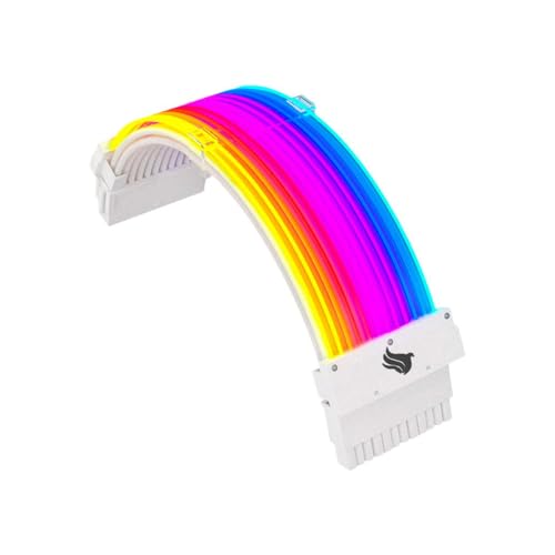 Cabo Extensor Premium 24P Pichau PS100 | RGB | 240mm | Branco | PCH-PS100-24PRGBWHT