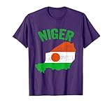 Distressed Retro Niger Flag Niger Map Patriotic Women Kids Men T-Shirt