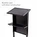 Stand Up Adjustable Height Lectern Podium | Rolling Desk with Storage Shelf | Ergonomic Standing Desk Frame for Office, Classroom, Laptop, Teaching, Presentations & More (Black)
