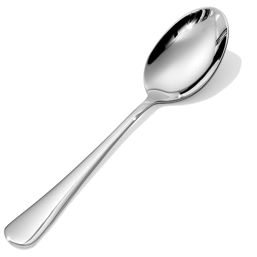 HIKAA 16-Piece Dinner Spoons Set, 8-Inch 18/10 Stainless Steel Spoons, Mirror Polished Dishwasher Safe Table Spoons for Home, Restaurant, Party