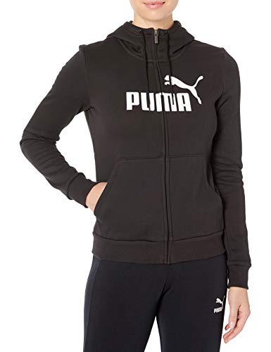 PUMA Women's Essentials Hooded Jacket, Cotton Black, L
