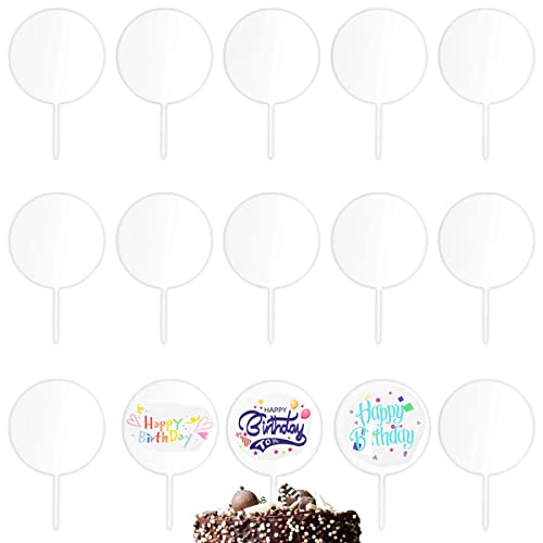 Clear Acrylic Cake Toppers, 15 PCS Blank Acrylic Cake Topper